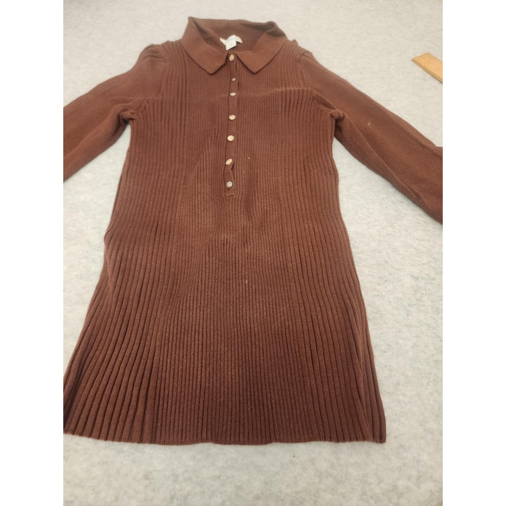 Sundance Sweater Womens XXL Brown Idyll Legends Henley Ribbed Collared Top 98459